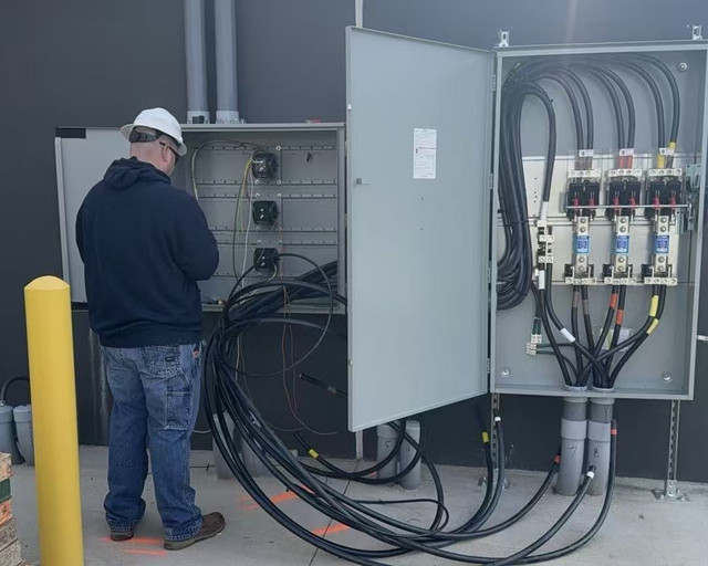 CT metering cabinet installation with disconnect safety switch