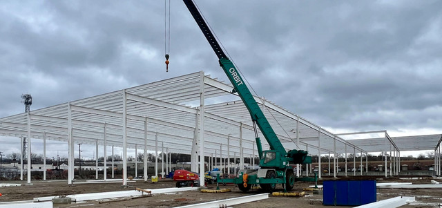 Steel structure construction for rooftop electrical systems